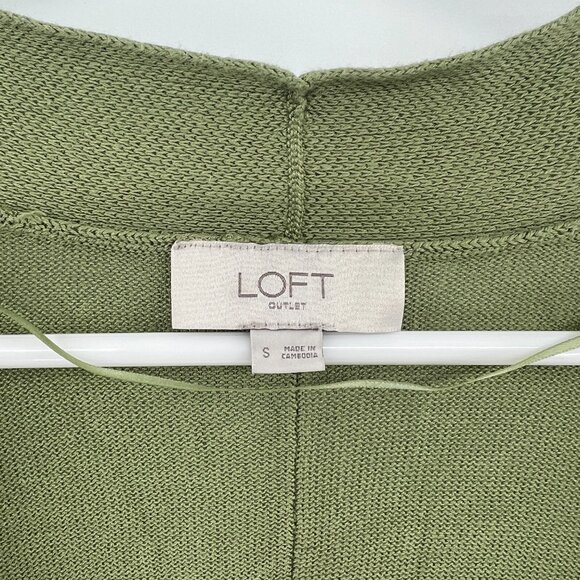Loft Green Open Front Cardigan Sweater Women's Small - Picture 4 of 4